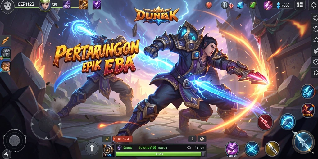 Screenshot CERI123 menampilkan aksi seru dari permainan MOBA.