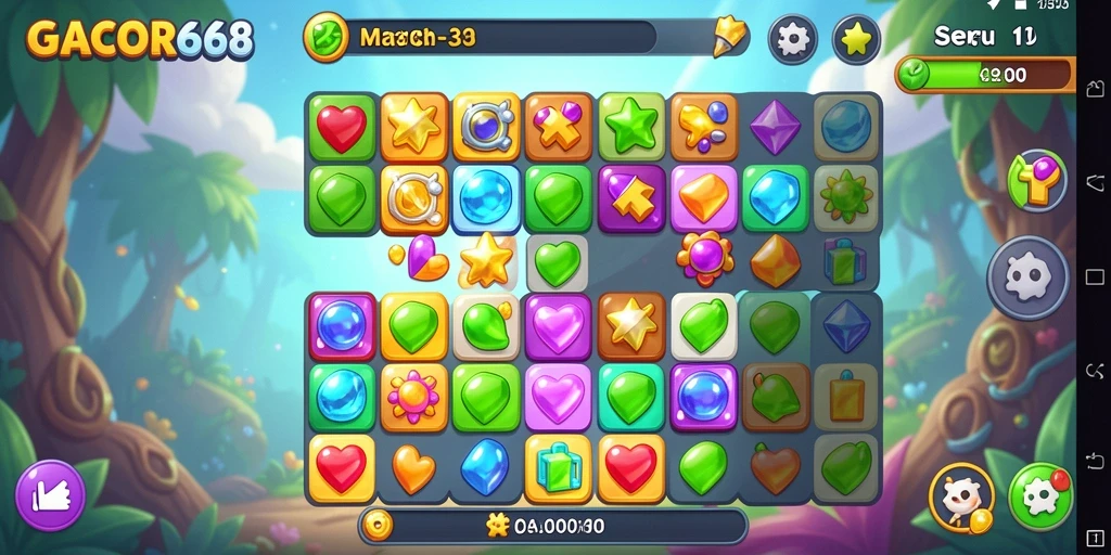 Tampilan gameplay menarik di GACOR668 yang penuh warna.