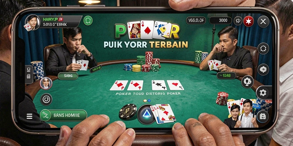 Tampilan gameplay poker yang mendebarkan dan penuh strategi.
