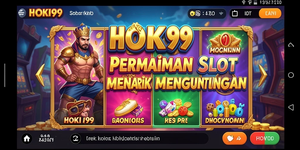 Tampilan menarik dari permainan slot HOKI99 yang penuh warna.