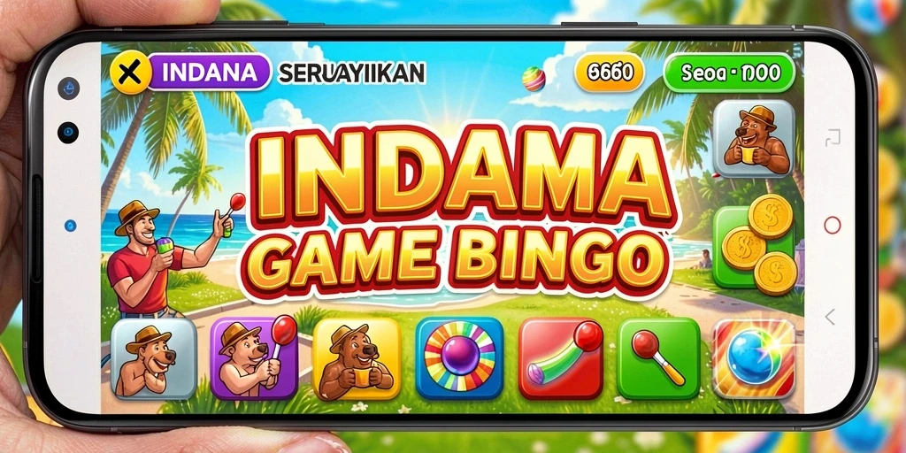 Tampilan gameplay INDAAA yang penuh keseruan dalam permainan Bingo.