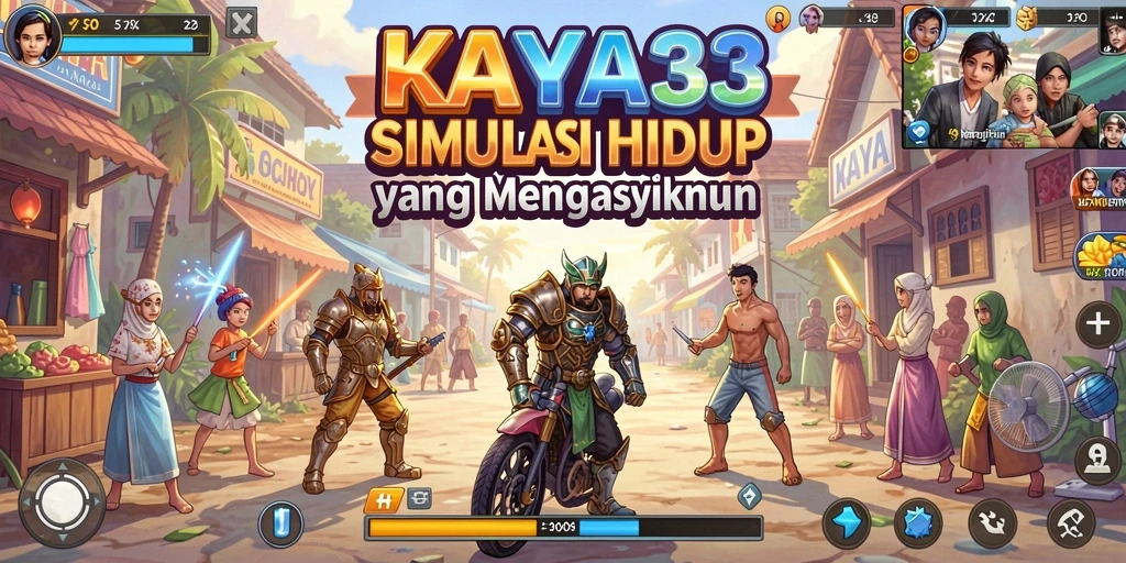 Screenshot gameplay menunjukkan interaksi karakter dalam simulasi kehidupan.