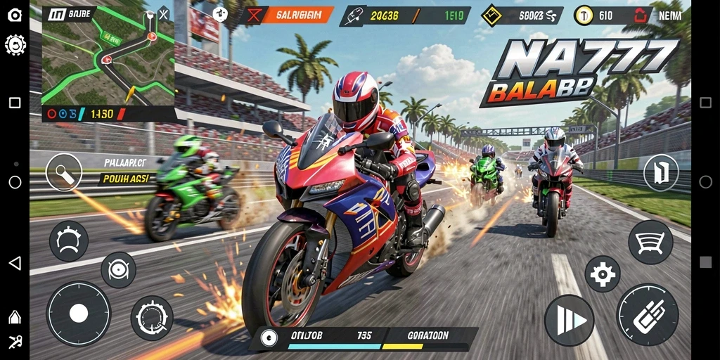 Tampilan seru dari balap motor yang mendebarkan
