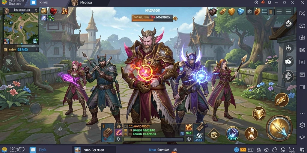 Tangkapan layar utama NAGA1001 menampilkan aksi petualangan MMORPG yang mendebarkan.