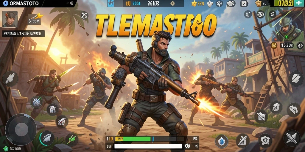 Tampilan aksi seru dalam gameplay ORMASTOTO di Battle Royale.