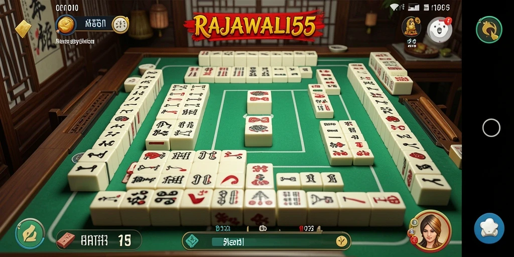 Tampilan gameplay penuh warna dan menarik dari RAJAWALI55 Mahjong.
