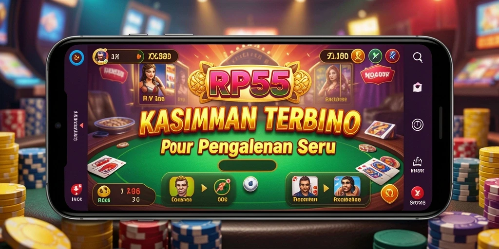 Screenshot gameplay RP55 yang menampilkan suasana kasino yang menghibur.