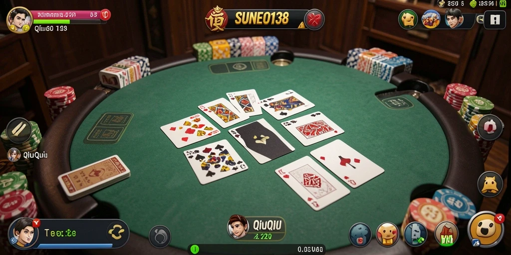 Tampilan gameplay QiuQiu yang mendebarkan dan interaktif.