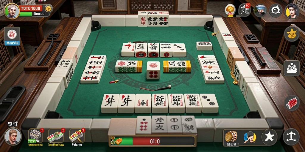 Tangkapan layar gameplay Mahjong TOTO1000 yang menarik.